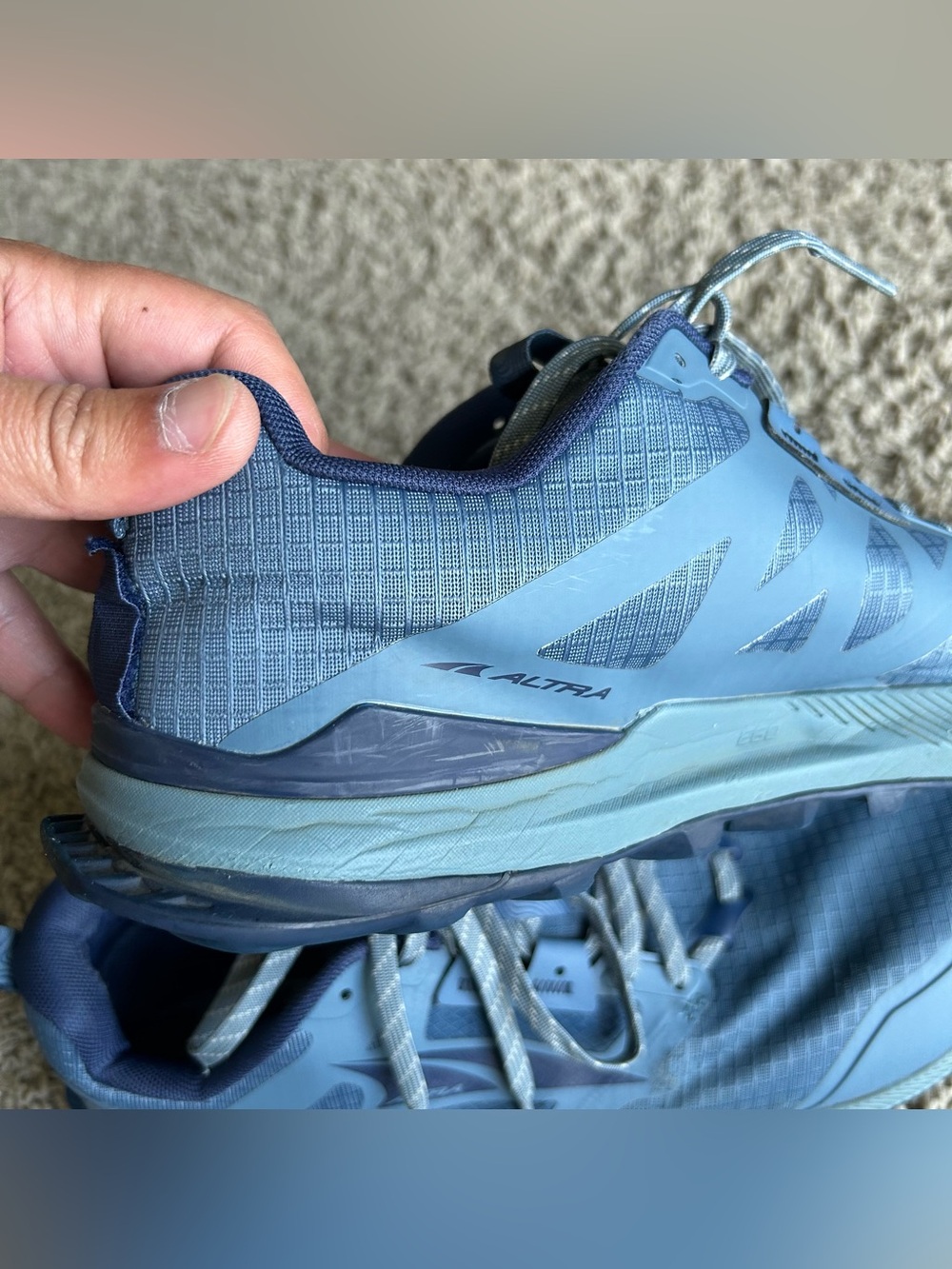 Altra Lone Peak 8 Trail Running Shoes Mens 12.5 Mineral Blue EGO MaxTrac Sneaker - Picture 10 of 16